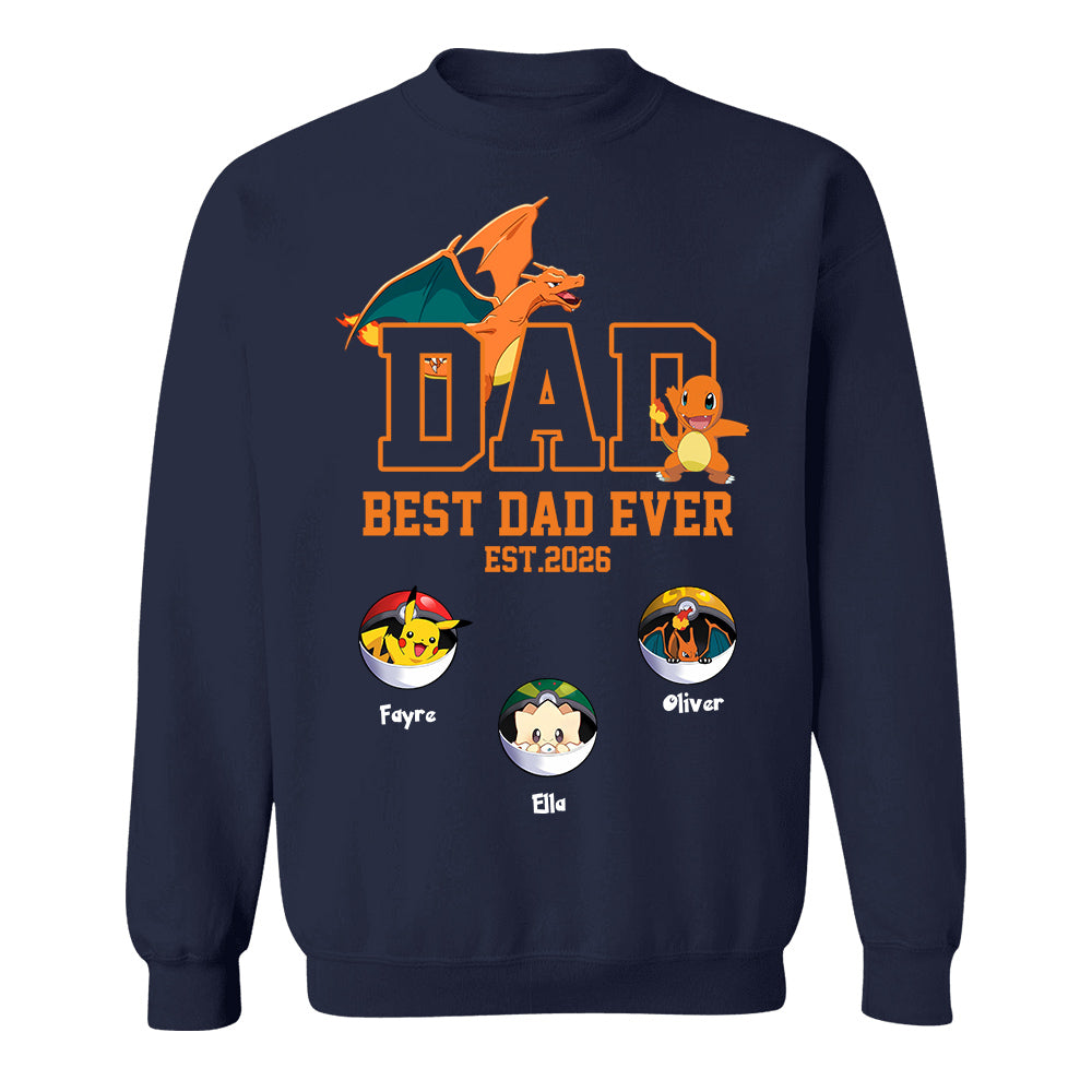 Pokedad Best Dad Ever, Personalized PokeDad Dad Est Shirt, Gift For Father's Day, Gift For Dad Husband MI209 TH23