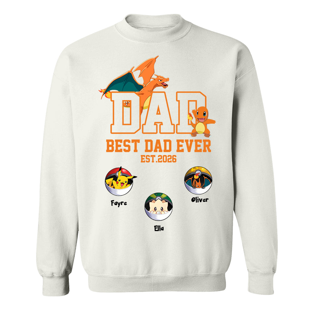 Pokedad Best Dad Ever, Personalized PokeDad Dad Est Shirt, Gift For Father's Day, Gift For Dad Husband MI209 TH23