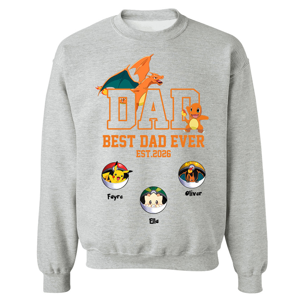 Pokedad Best Dad Ever, Personalized PokeDad Dad Est Shirt, Gift For Father's Day, Gift For Dad Husband MI209 TH23