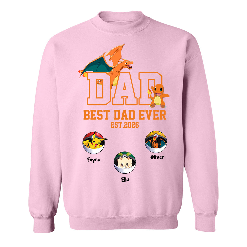 Pokedad Best Dad Ever, Personalized PokeDad Dad Est Shirt, Gift For Father's Day, Gift For Dad Husband MI209 TH23