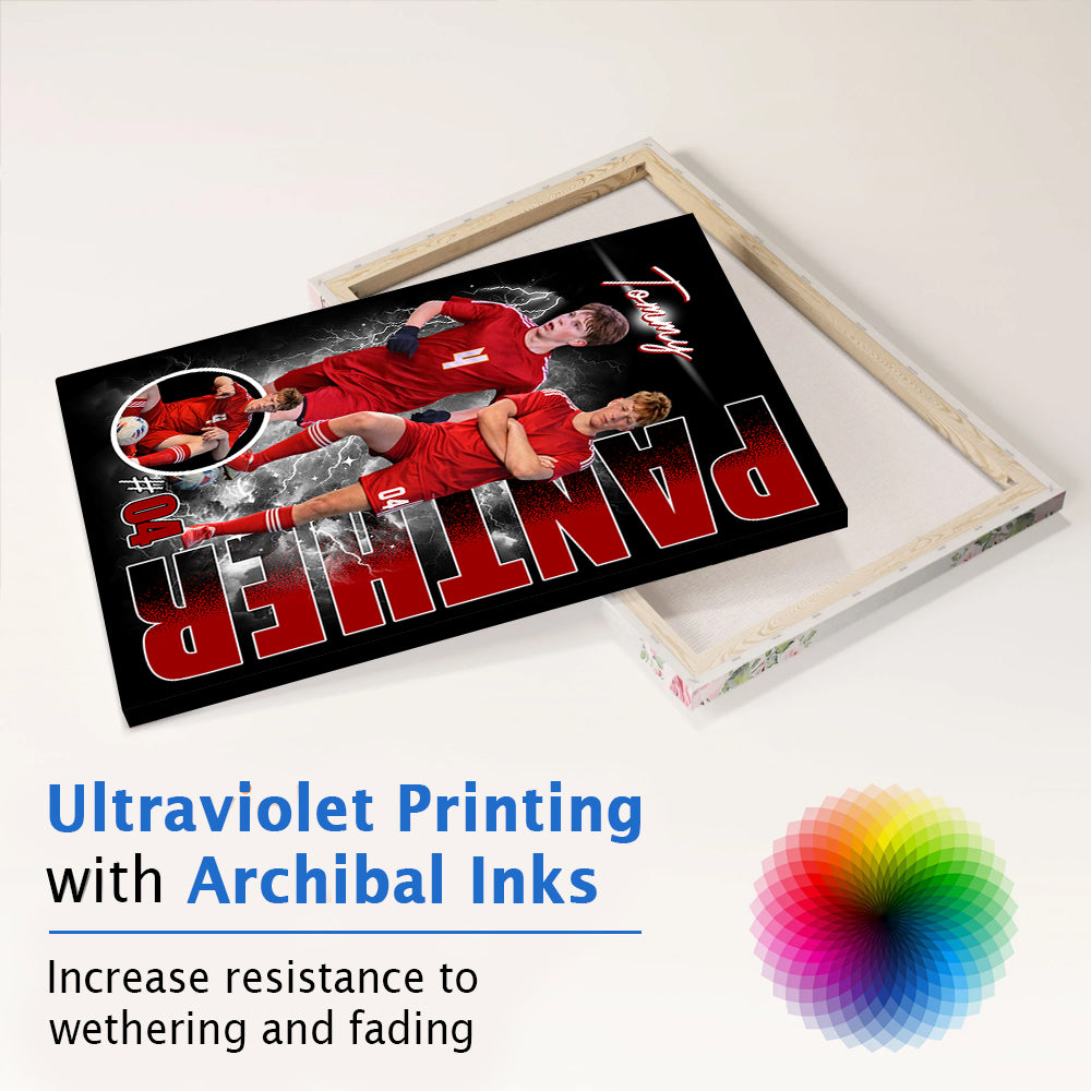 Custom Photo Soccer Player Poster - Personalized Team Name School Name Bootleg Poster Soccer T1807