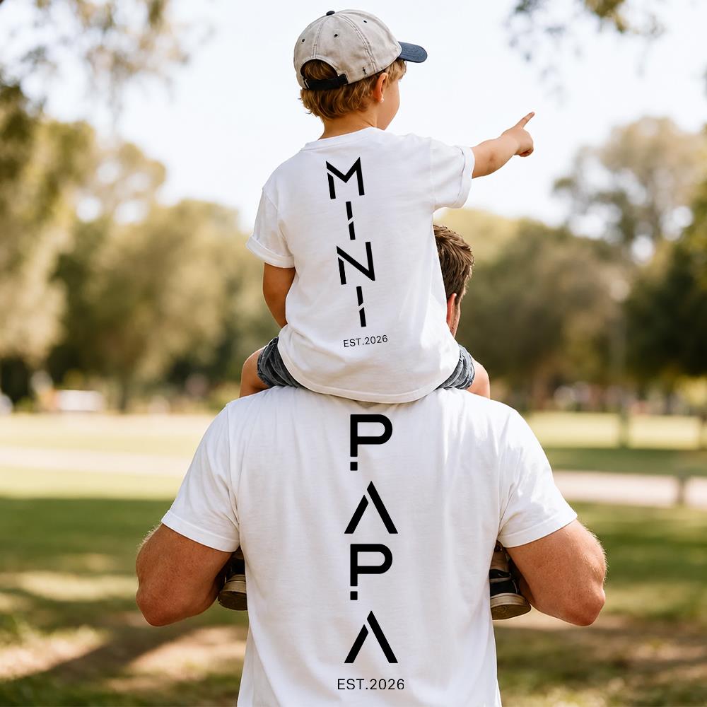 Personalized Dad Mini Shirt Set With Birth Year, Father-Child Matching Outfit, Father's Day Gift - Father-Child Matching Set - Father's Day Gift Idea Hv01