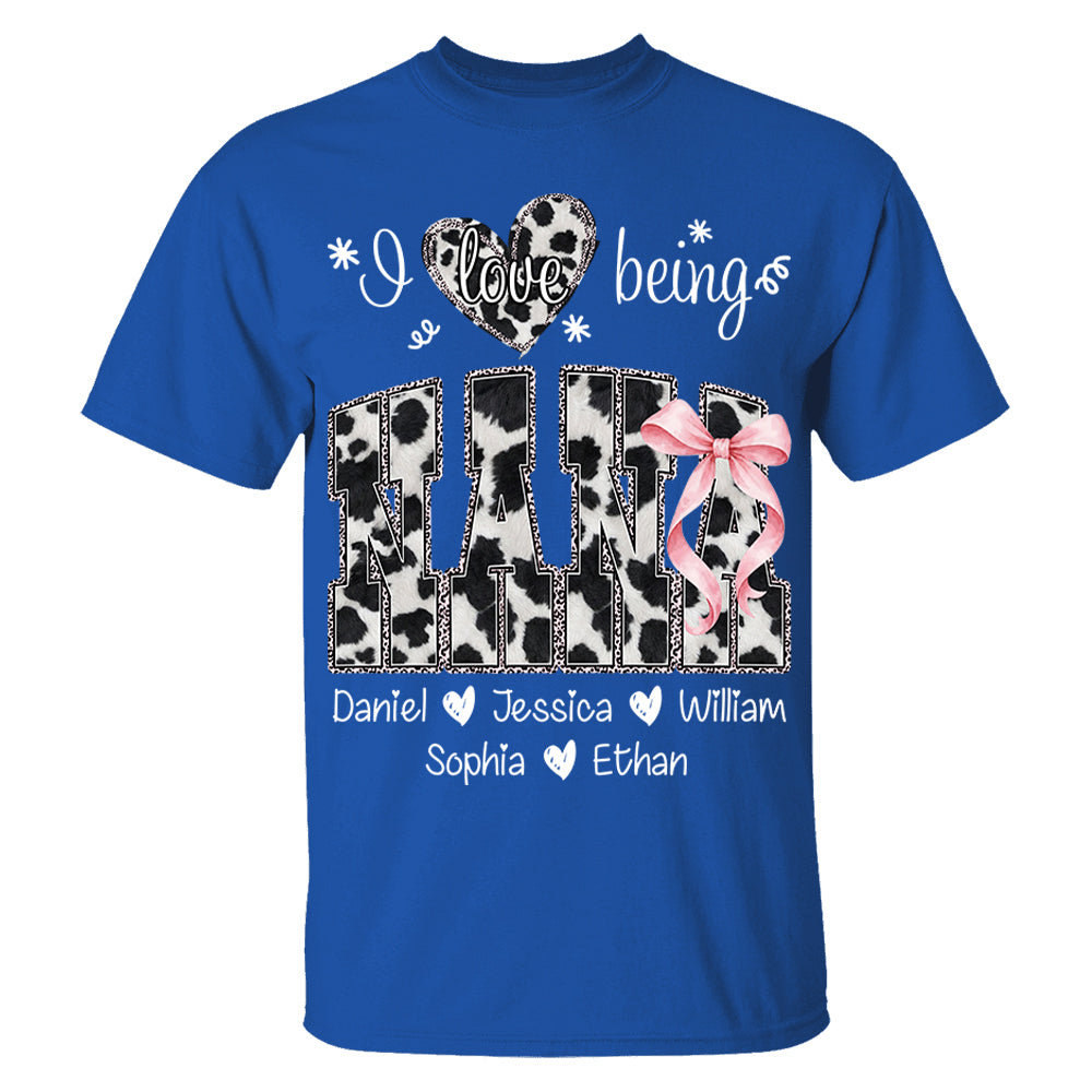 I Love Being Nana Farmhouse Style Shirt with Names, Farmhouse Grandma Tee, Mother’s Day Gift for Nana VH01