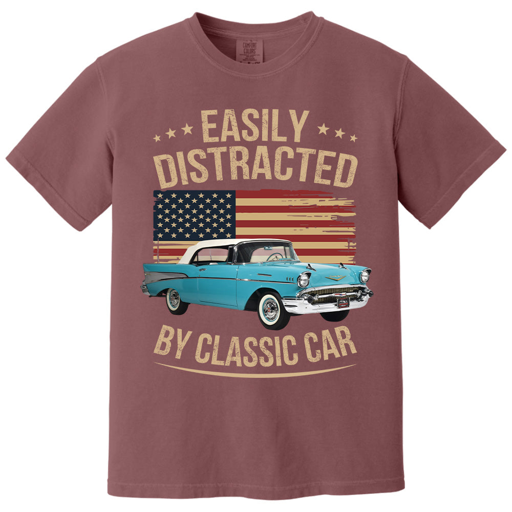Easily Distracted By Old Cars - Custom Car's Photo - Gift for Car Lovers A2110