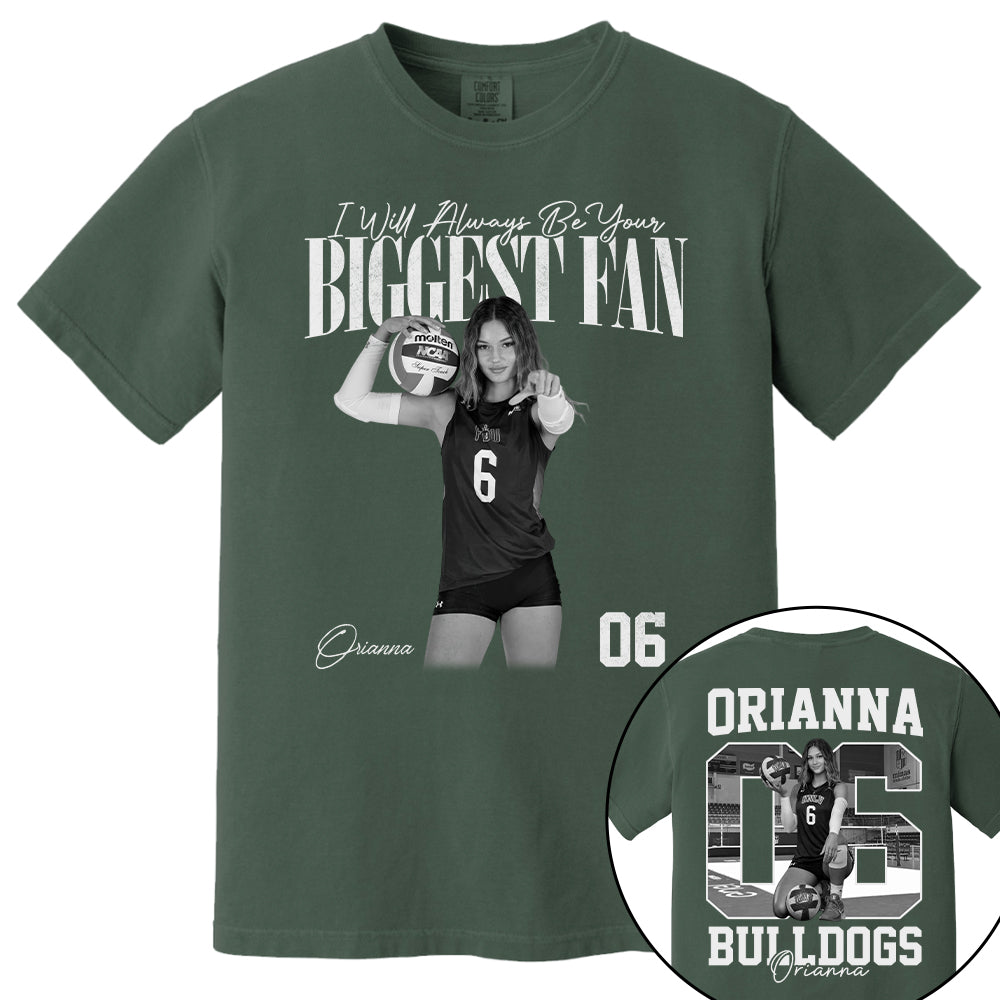 I'll Always Be Your Biggest Fan - Washed Tee Retro Bootleg Shirt - Custom Photo Volleyball Player Gift For Volleyball Lovers T1807 T24