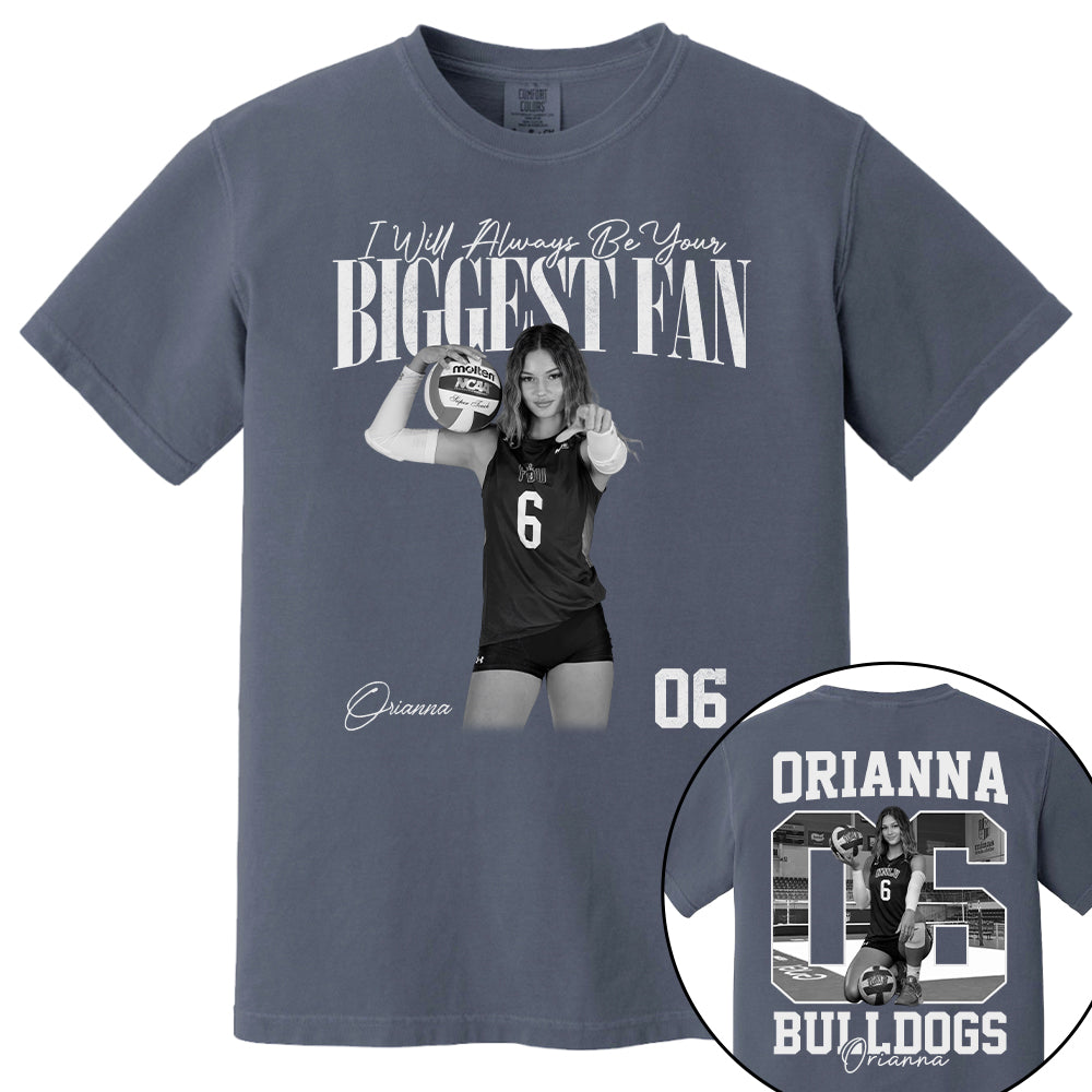 I'll Always Be Your Biggest Fan - Washed Tee Retro Bootleg Shirt - Custom Photo Volleyball Player Gift For Volleyball Lovers T1807 T24