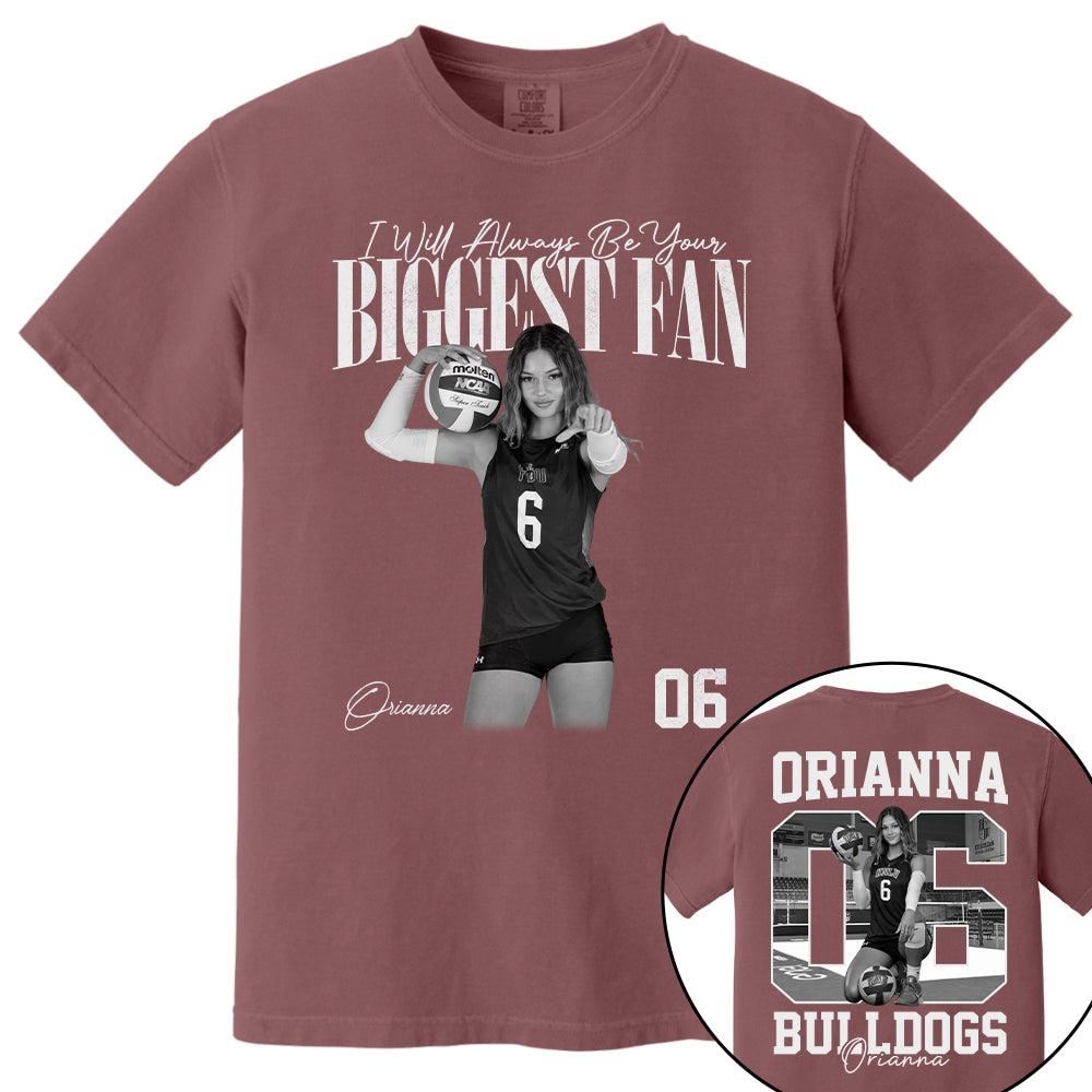 I'll Always Be Your Biggest Fan - Washed Tee Retro Bootleg Shirt - Custom Photo Volleyball Player Gift For Volleyball Lovers T1807 T24