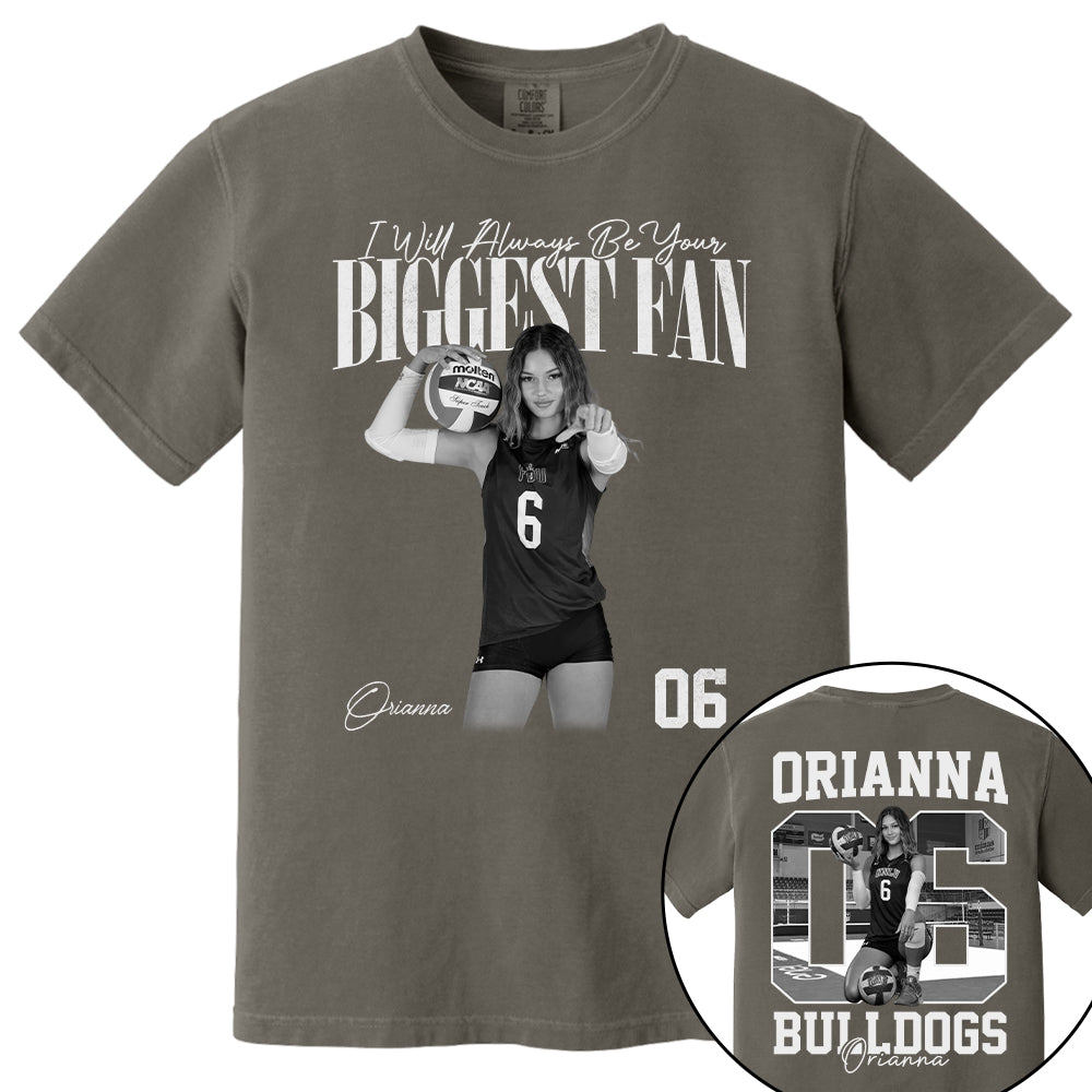 I'll Always Be Your Biggest Fan - Washed Tee Retro Bootleg Shirt - Custom Photo Volleyball Player Gift For Volleyball Lovers T1807 T24