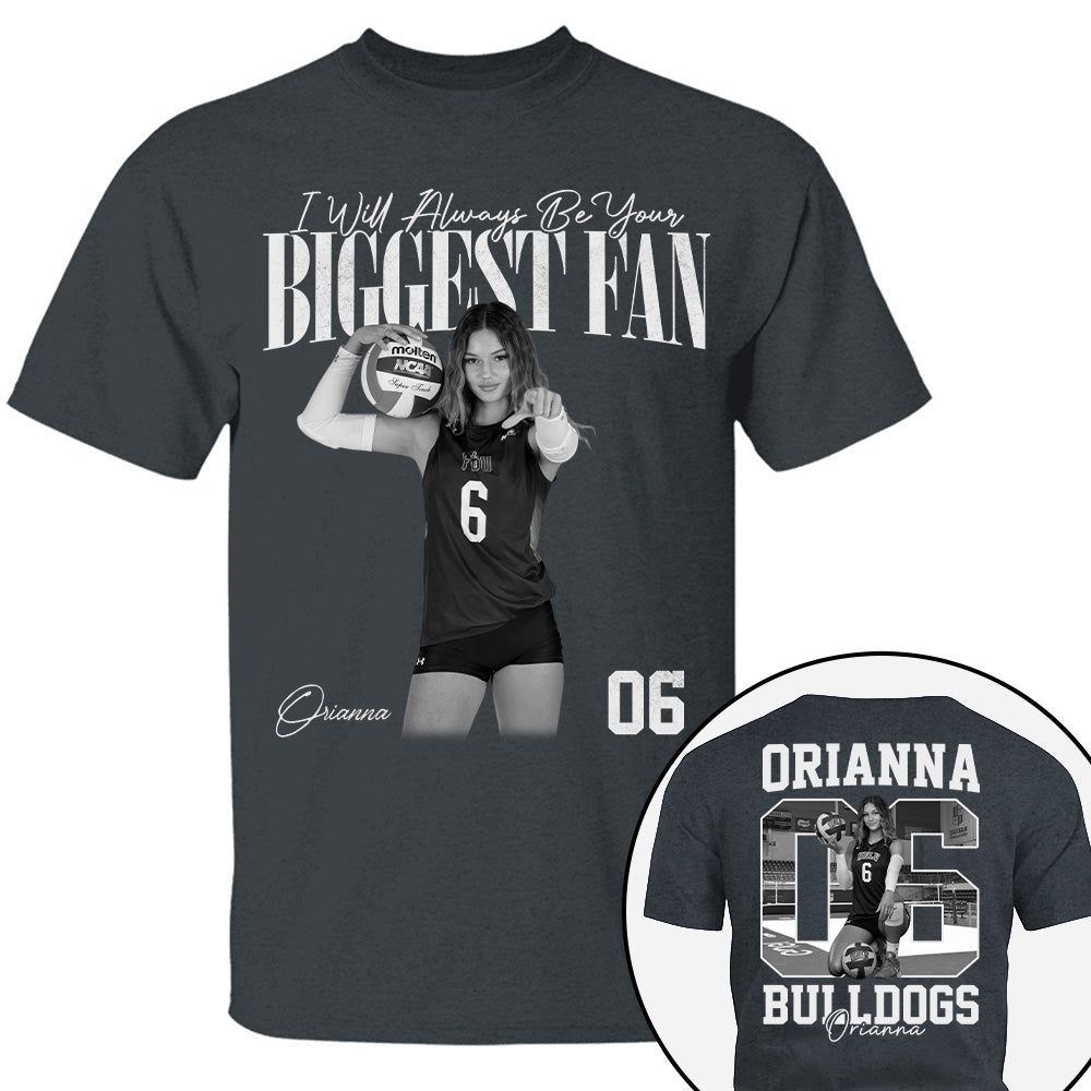 I'll Always Be Your Biggest Fan - Washed Tee Retro Bootleg Shirt - Custom Photo Volleyball Player Gift For Volleyball Lovers T1807 T24