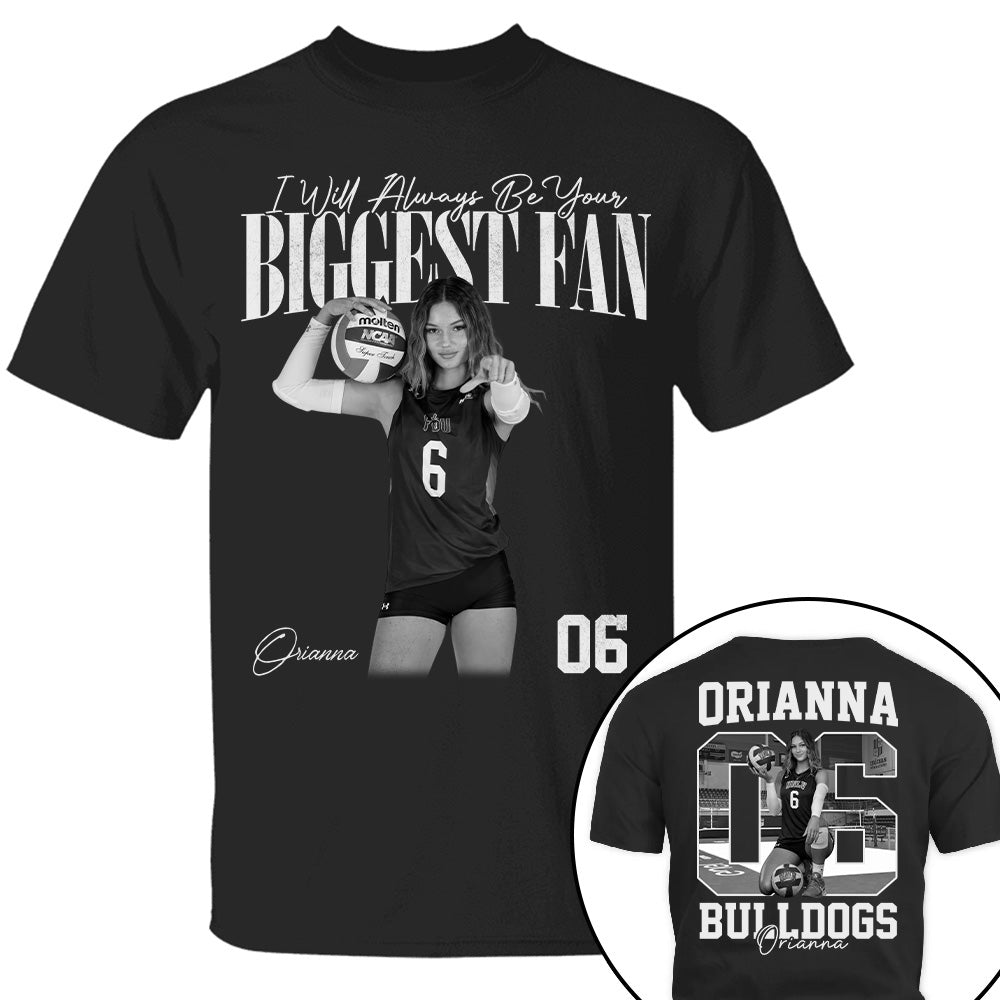 I'll Always Be Your Biggest Fan - Washed Tee Retro Bootleg Shirt - Custom Photo Volleyball Player Gift For Volleyball Lovers T1807 T24