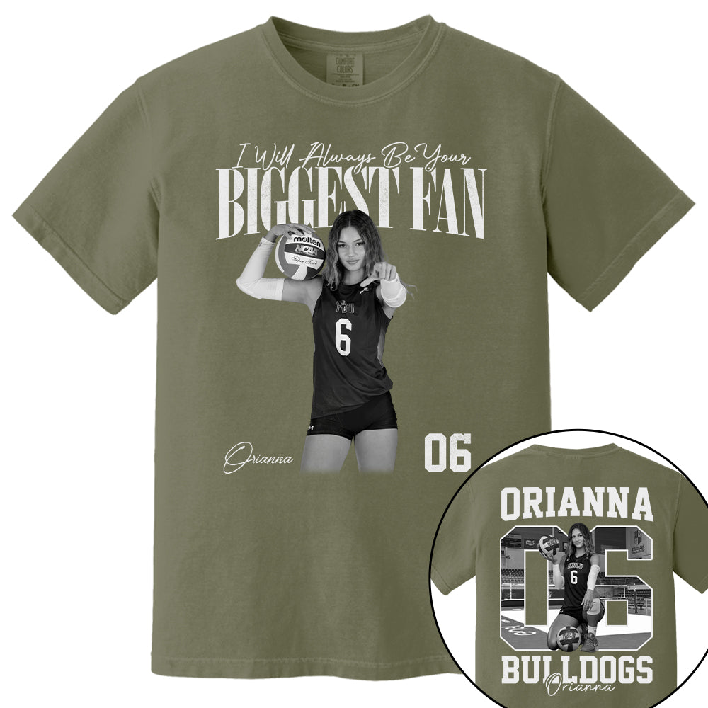 I'll Always Be Your Biggest Fan - Washed Tee Retro Bootleg Shirt - Custom Photo Volleyball Player Gift For Volleyball Lovers T1807 T24