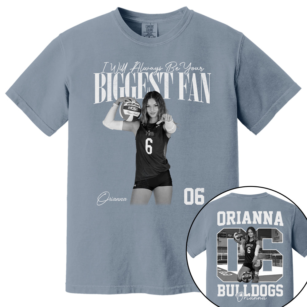 I'll Always Be Your Biggest Fan - Washed Tee Retro Bootleg Shirt - Custom Photo Volleyball Player Gift For Volleyball Lovers T1807 T24