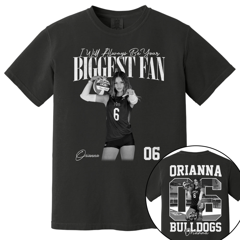 I'll Always Be Your Biggest Fan - Washed Tee Retro Bootleg Shirt - Custom Photo Volleyball Player Gift For Volleyball Lovers T1807 T24