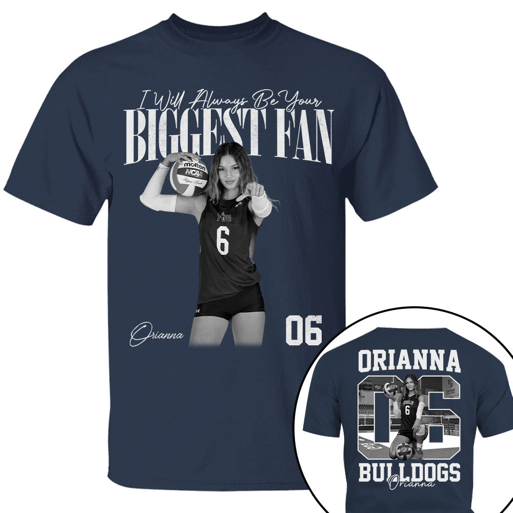 I'll Always Be Your Biggest Fan - Washed Tee Retro Bootleg Shirt - Custom Photo Volleyball Player Gift For Volleyball Lovers T1807 T24