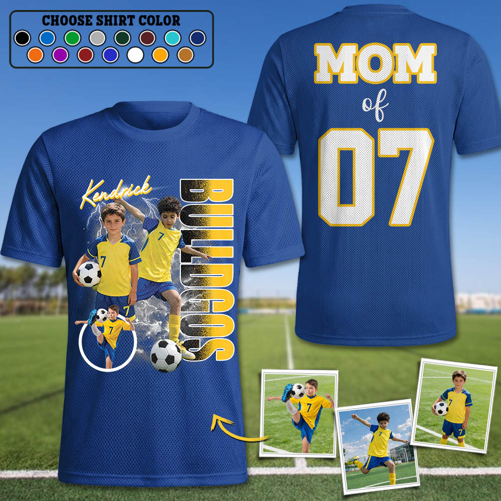 Custom Photo Soccer Player Soccer Jersey - Personalized Team Name School Name Bootleg Jersey A2110 Pt99
