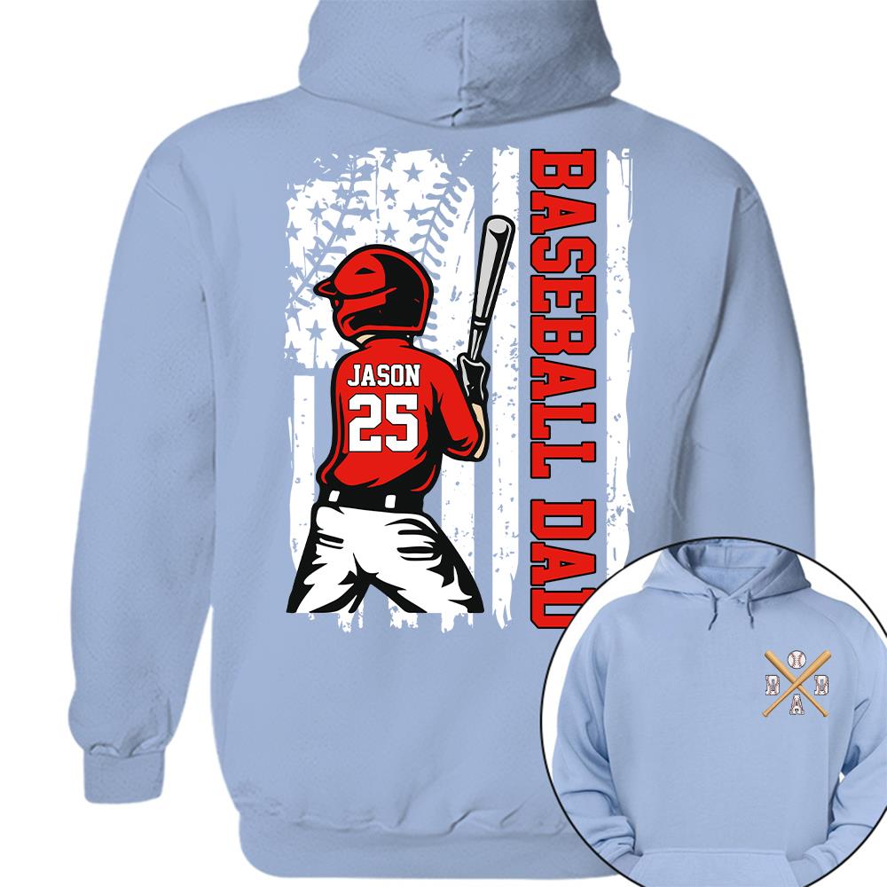Best Dad Ever Personalized Ballpark Dad Shirt, Custom Baseball Softball Dad Tee, Father's Day Gift Na02 Hv01