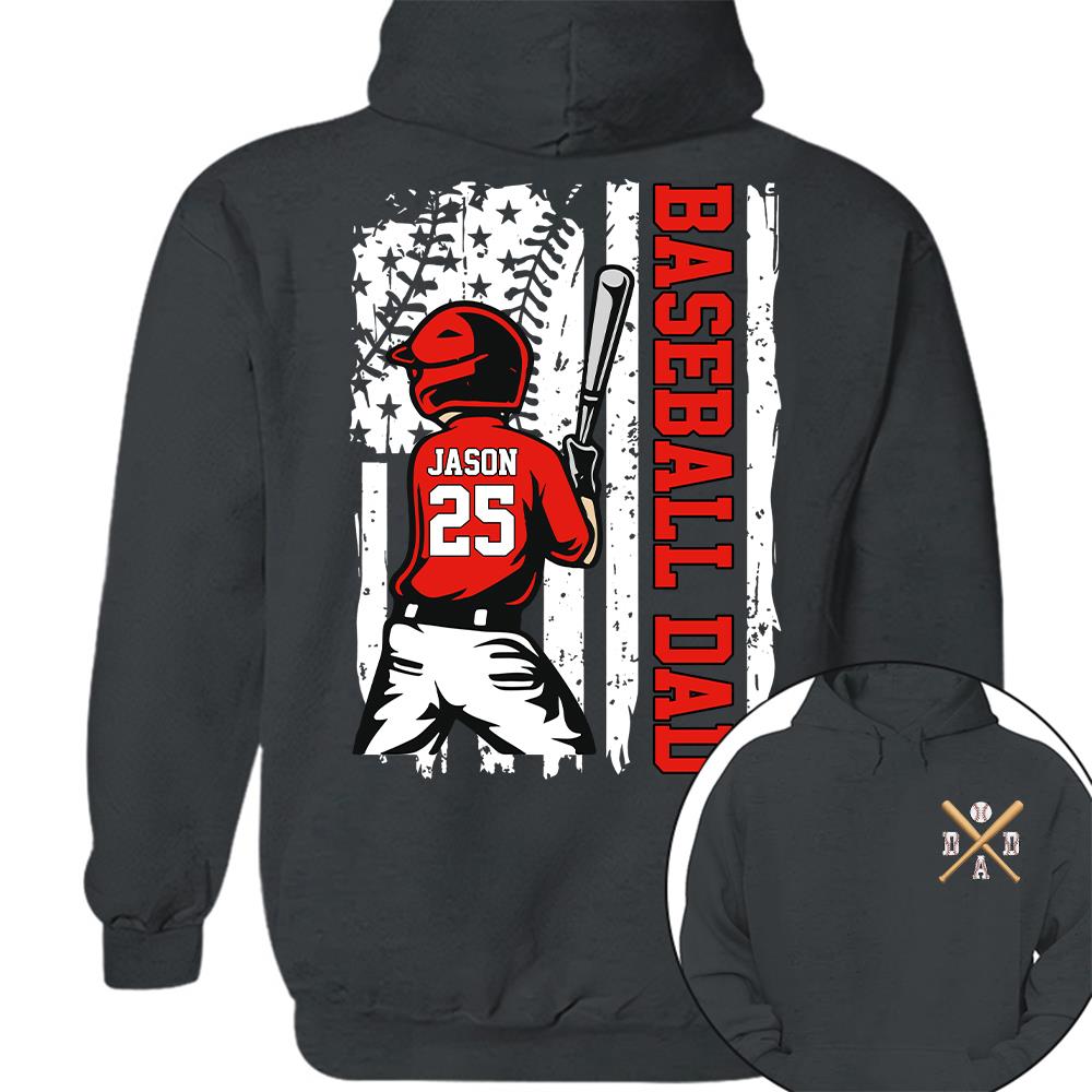Best Dad Ever Personalized Ballpark Dad Shirt, Custom Baseball Softball Dad Tee, Father's Day Gift Na02 Hv01