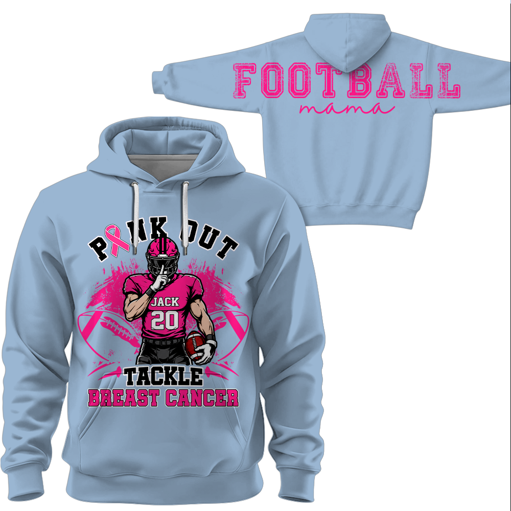 Pink Out Tackle Breast Cancer, Custom Large Back Graphic Game Day Football Shirt, Gift For Football Mom Family Football Lovers MI209 Hv01