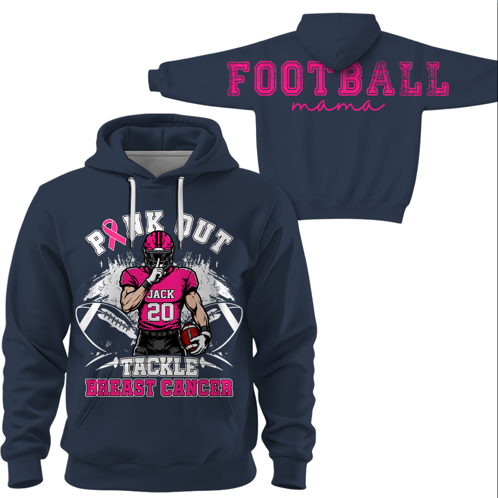 Pink Out Tackle Breast Cancer, Custom Large Back Graphic Game Day Football Shirt, Gift For Football Mom Family Football Lovers MI209 Hv01