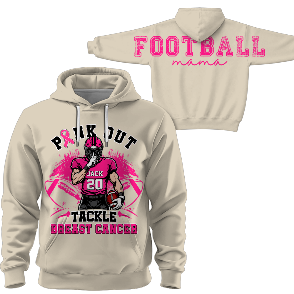 Pink Out Tackle Breast Cancer, Custom Large Back Graphic Game Day Football Shirt, Gift For Football Mom Family Football Lovers MI209 Hv01