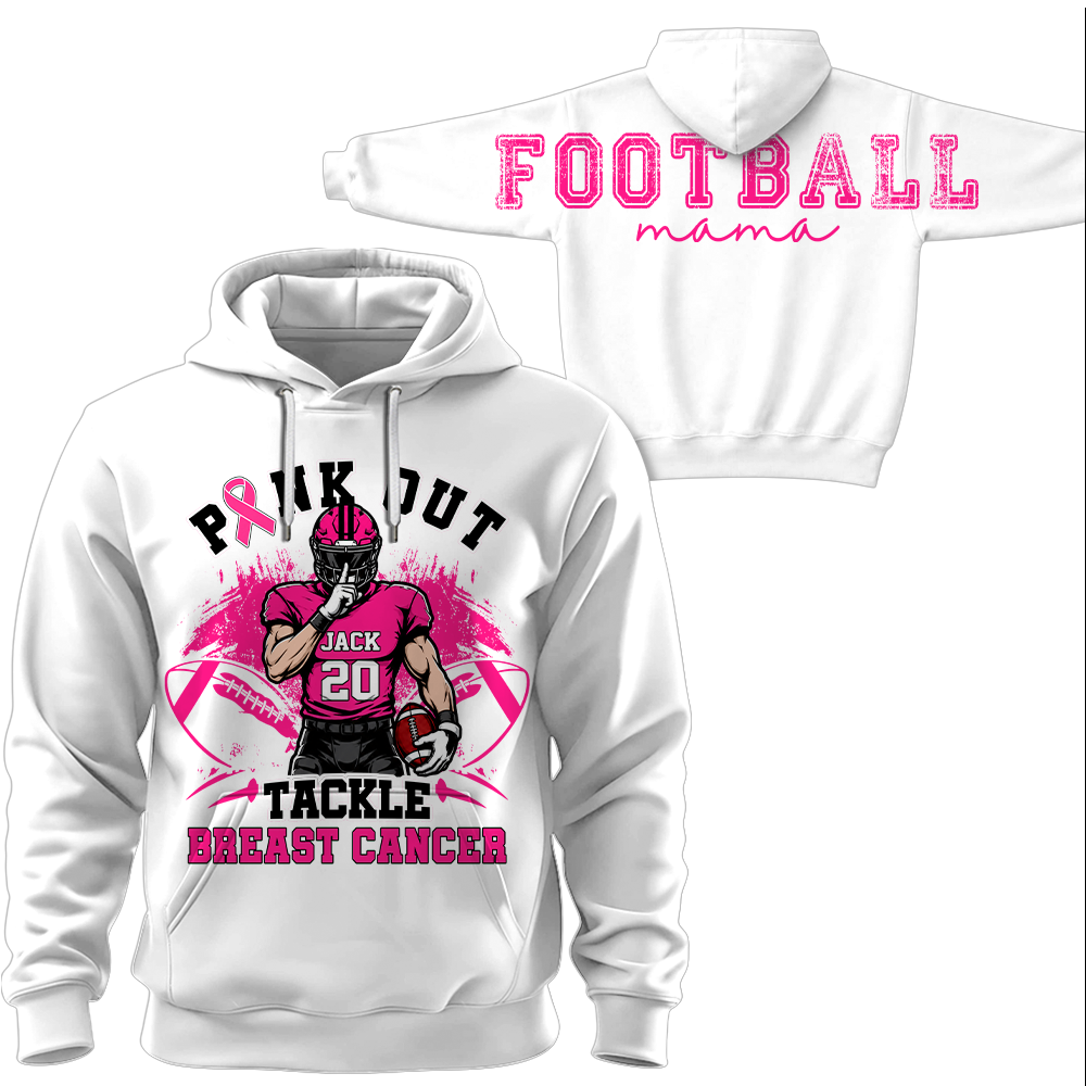 Pink Out Tackle Breast Cancer, Custom Large Back Graphic Game Day Football Shirt, Gift For Football Mom Family Football Lovers MI209 Hv01