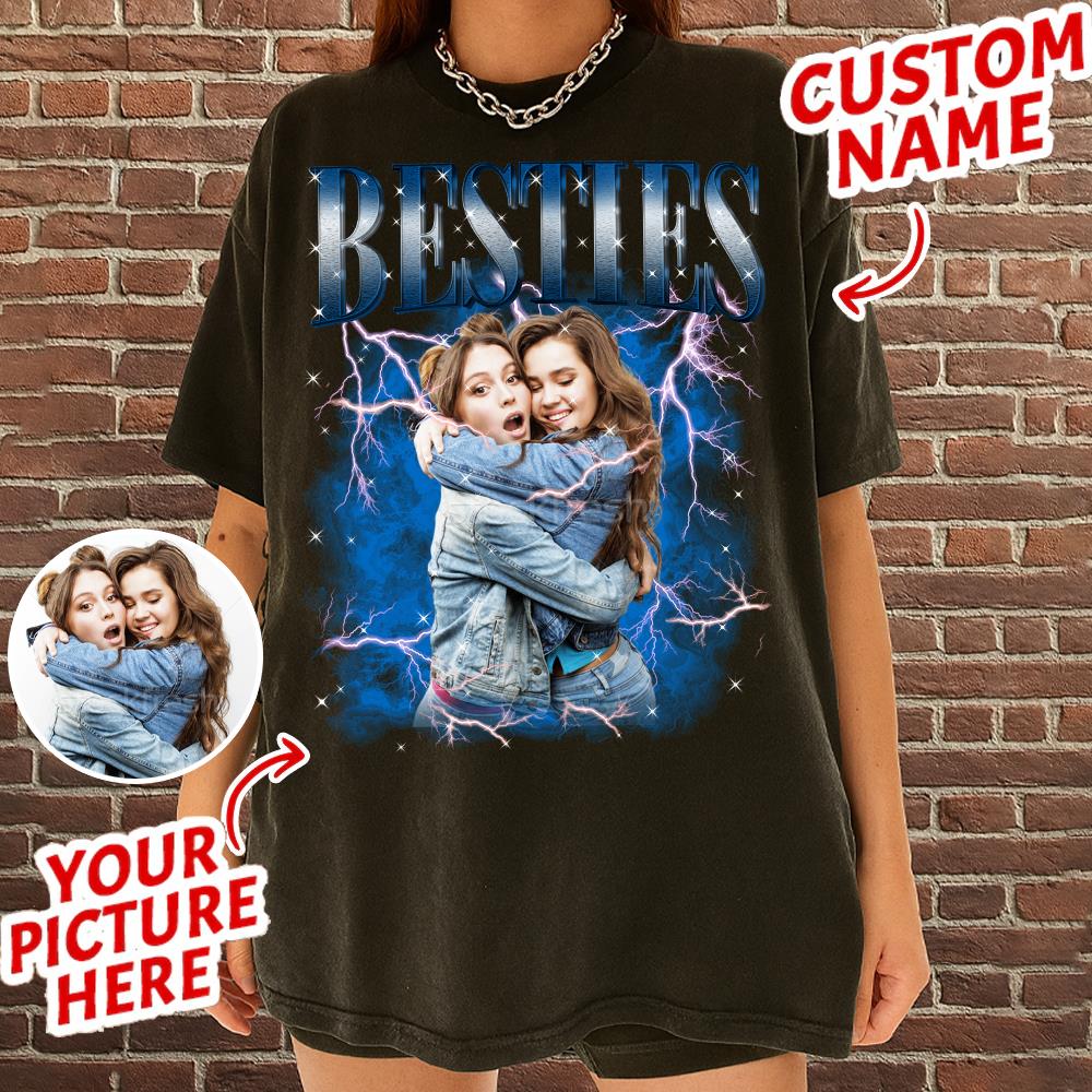 Custom Bootleg Rap Tee Shirt for Boyfriend Girlfriend Custom Face Tshirt Vintage Graphic Shirt Nh00