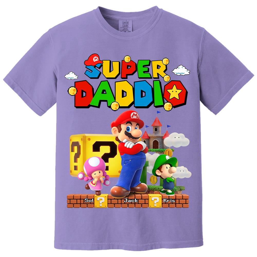 Best Dad Ever Super Daddio, Personalized Daddio Shirt Custom Kids Name, Gift For Dad, Gift For Father's Day Vr2 MI209 Hv01