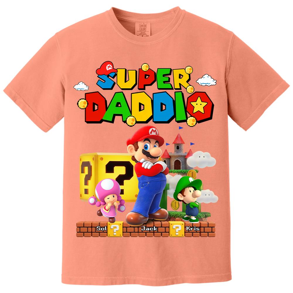 Best Dad Ever Super Daddio, Personalized Daddio Shirt Custom Kids Name, Gift For Dad, Gift For Father's Day Vr2 MI209 Hv01