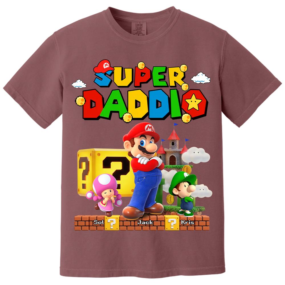 Best Dad Ever Super Daddio, Personalized Daddio Shirt Custom Kids Name, Gift For Dad, Gift For Father's Day Vr2 MI209 Hv01