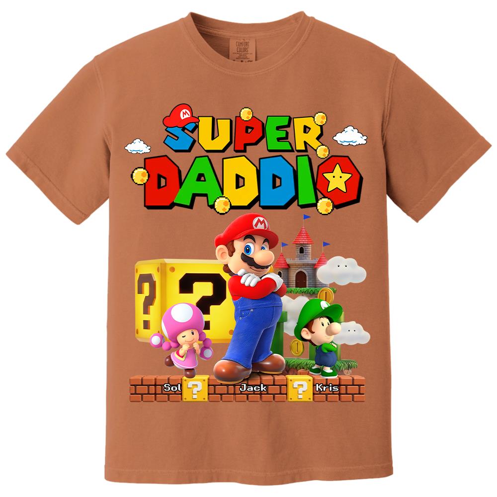 Best Dad Ever Super Daddio, Personalized Daddio Shirt Custom Kids Name, Gift For Dad, Gift For Father's Day Vr2 MI209 Hv01