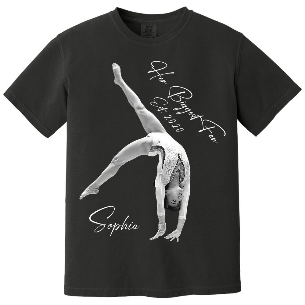 Her Biggest Fan - Washed Tee Retro Bootleg Shirt For Gymnast A2110