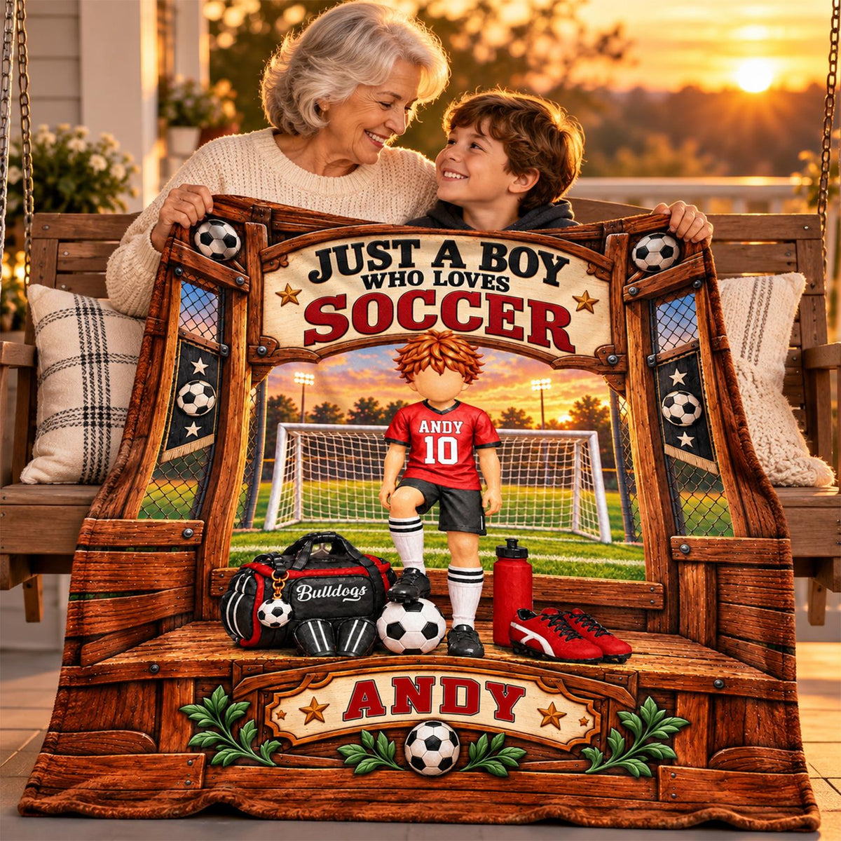 Just A Boy Who Loves Soccer, Personalized Soccer Blanket, Custom Player Name Gift, Gift For Soccer Players Soccer Lover MI209 Hv01 KL07