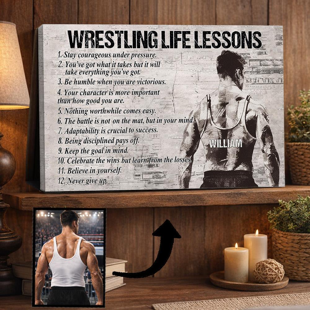 Personalized Wrestling Poster - Custom Photos And Names For Basketball Players NA04