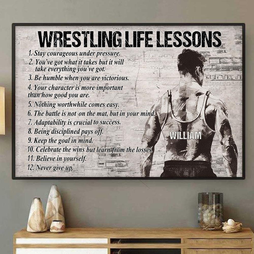 Personalized Wrestling Poster - Custom Photos And Names For Basketball Players NA04