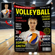 Personalized Volleyball Magazine Cover Blanket - Gift For Volleyball Player