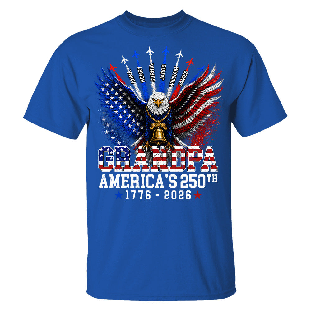 Grandpa America's 250th Anniversary - Personalized Shirt - Patriotic Gift For Dad, Grandpa T1807 Hv01