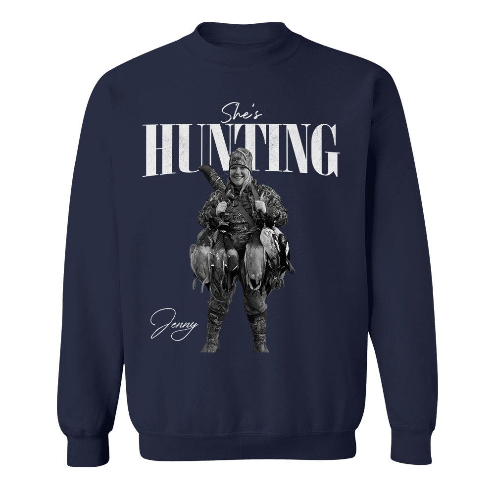 She's Hunting - Washed Tee Retro Bootleg Shirt For Hunting T1807