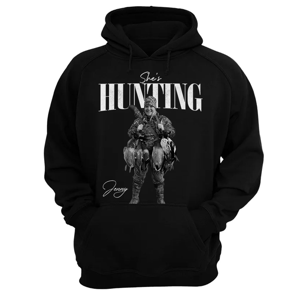 She's Hunting - Washed Tee Retro Bootleg Shirt For Hunting T1807