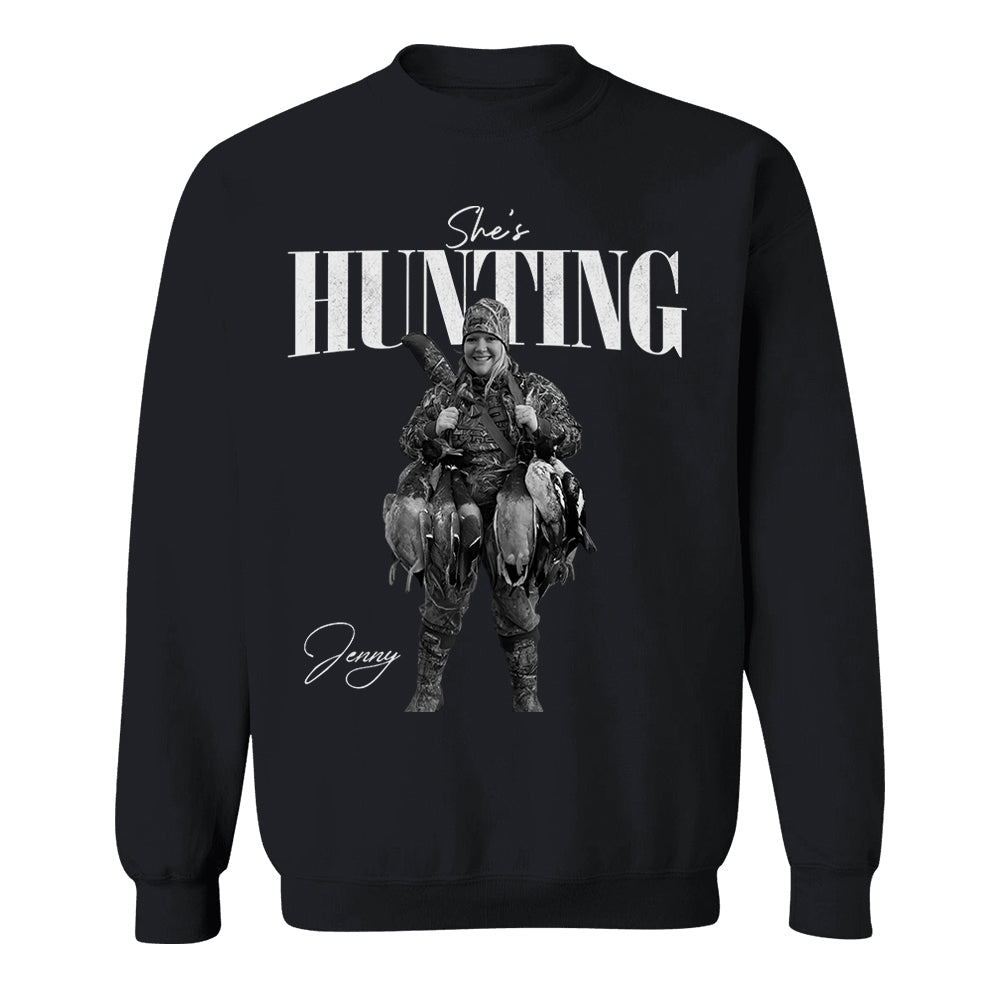 She's Hunting - Washed Tee Retro Bootleg Shirt For Hunting T1807