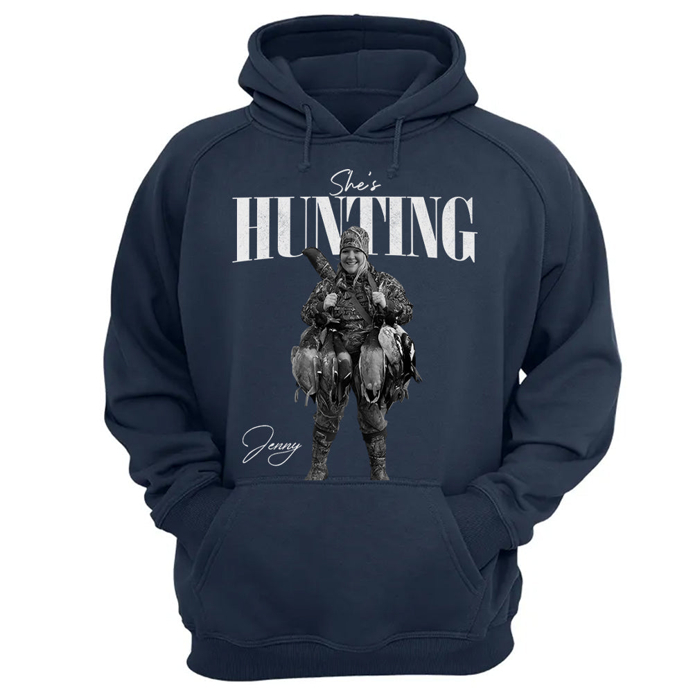 She's Hunting - Washed Tee Retro Bootleg Shirt For Hunting T1807
