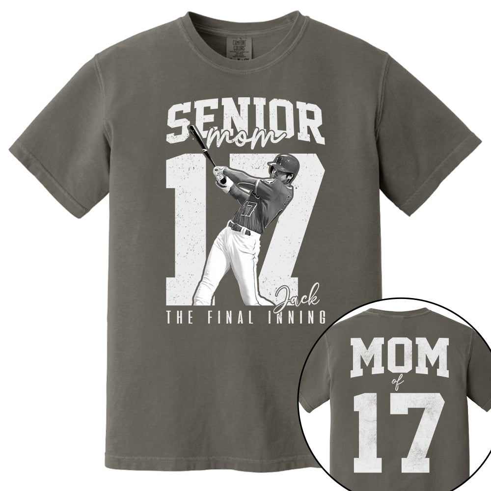 Senior Football Mom Shirt, The Final Inning, Custom Photo Player Football Mom Shirt, Senior Football Mom Gift T1807 T24