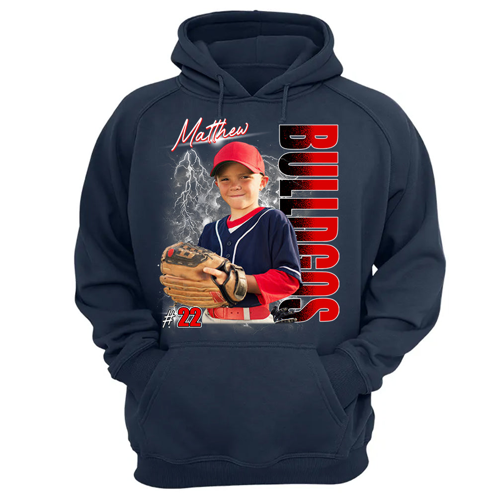 Custom Photo Baseball Player Shirt - Personalized Team Name School Name Bootleg Shirt Vr2 Na02