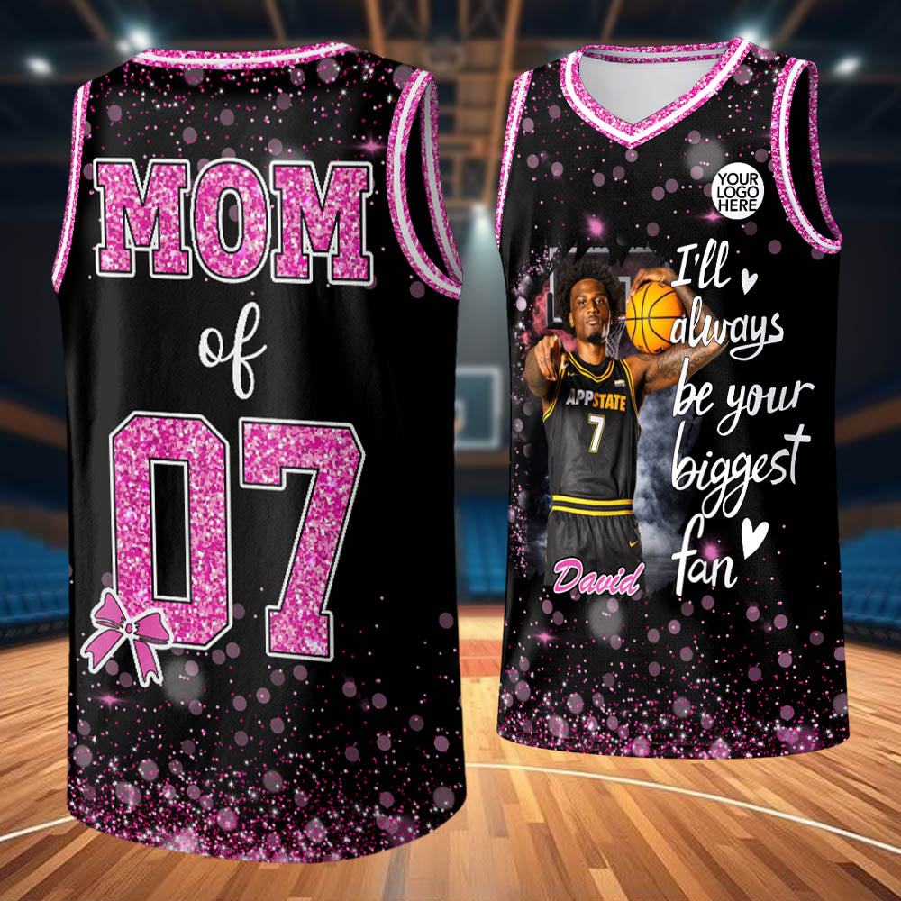 Custom Photo Basketball Jersey For Basketball Lovers - Personalized Basketball Shirt Basketball Mom Grandma Sport Family Lovers T1807 Pt99