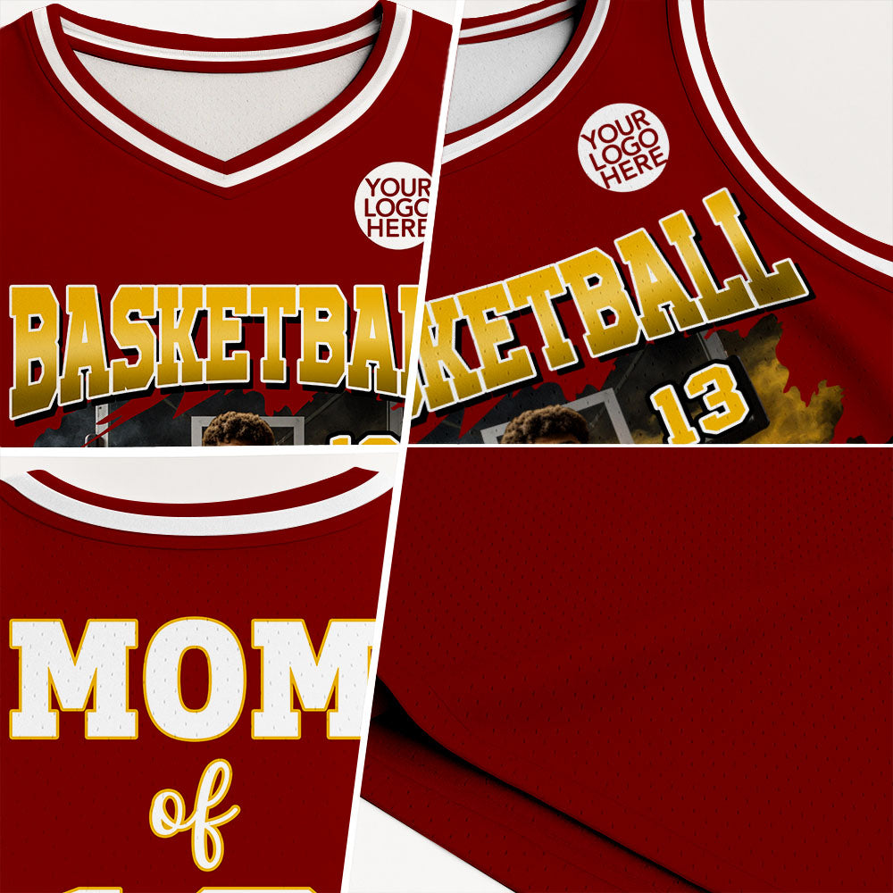Personalized Basketball Jersey, Custom Photo And Team Name For Basketball Mom Sport Family T1807 Pt99