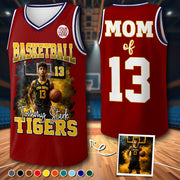Personalized Basketball Jersey, Custom Photo And Team Name For Basketball Mom Sport Family T1807 Pt99