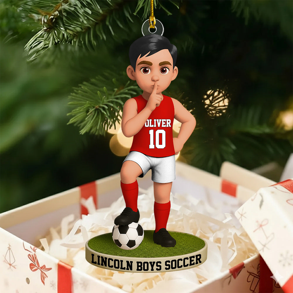 Christmas Soccer Lover, Christmas Ornament, Personalized Acrylic Ornament T1807