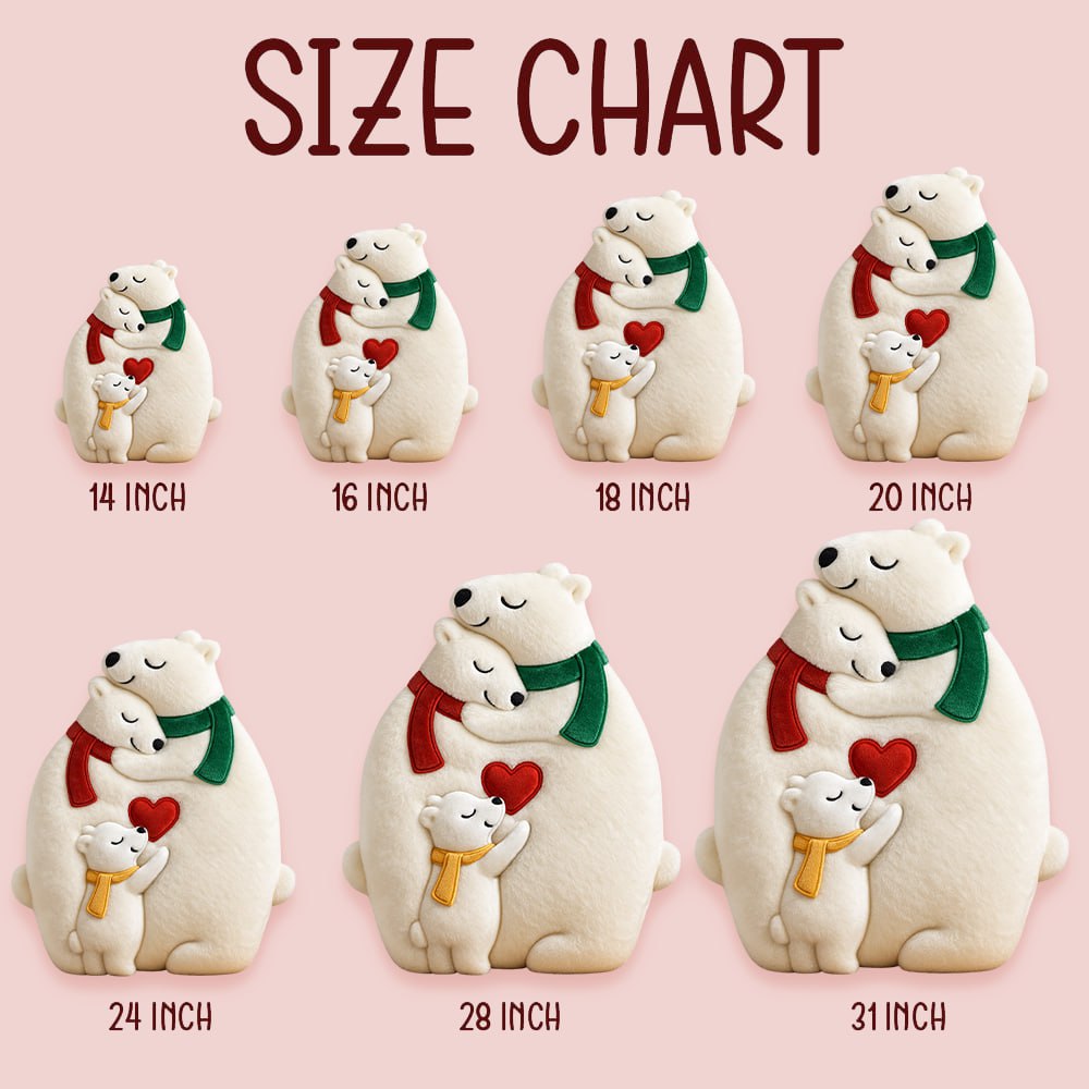 Bear Family Hugging Ugly Plush Pillow, Personalized Gifts For Family Nh00