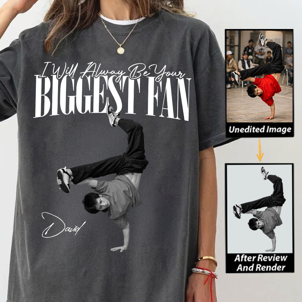 Personalized I'll Always Be Your Biggest Fan Washed Tee Retro Bootleg Shirt For Breakdance Lovers T1807