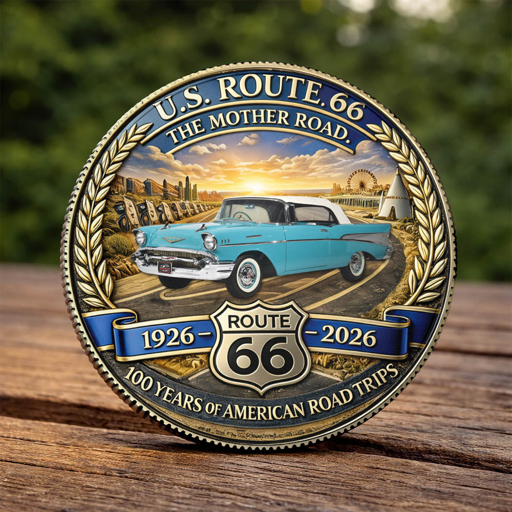 Custom Car's Photo Commemorative Coin - Celebrate U.S. Route 66 Centennial Commemorative Coin A2110 Pt99