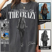 I Hike To Burn Off The Crazy – Vintage Shirt, Custom Photo Hiking Gift NA02 Li29